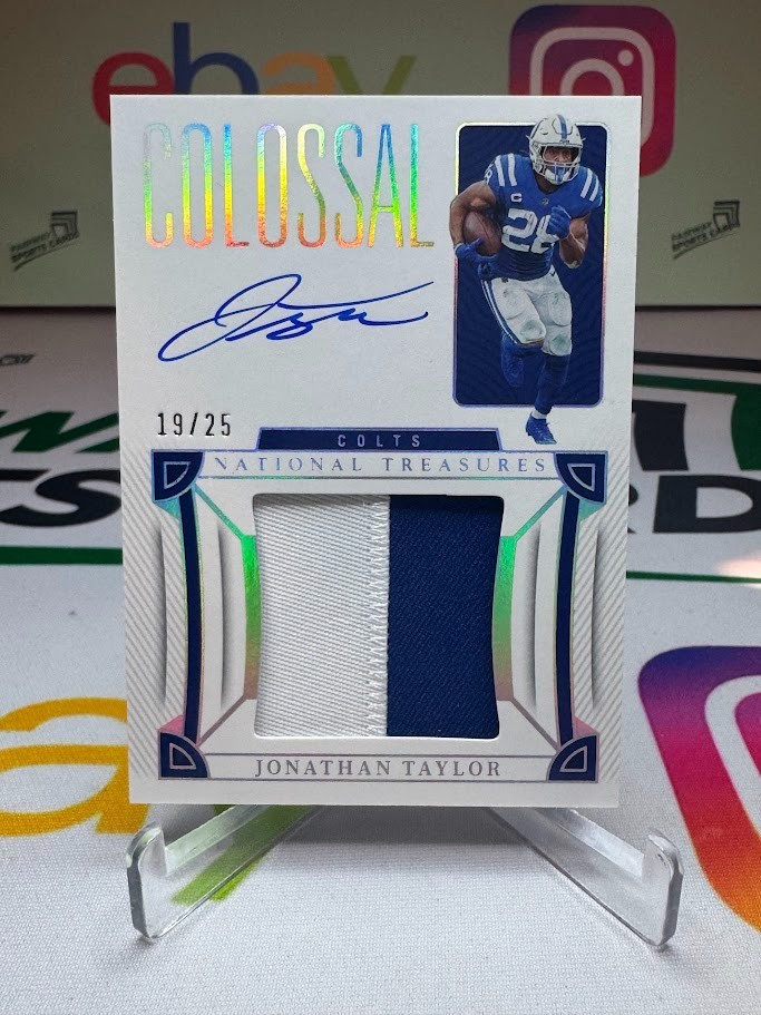 2022 National Treasures Jonathan Taylor Colossal Game Jersey Patch AUTO /25