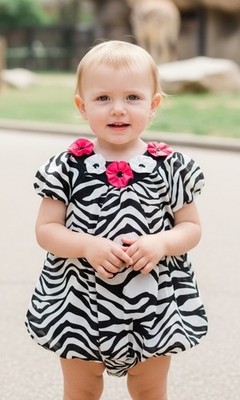 Rare Editions Baby Girl Size 12 Months Striped Black White Hot Pink Flowers 12m