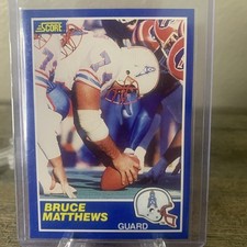 1989 Score #109 Bruce Matthews HOF Rookie Card RC. rookie card picture