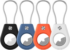For AirTag Holder 4 Pack- 1st/ 2nd Gen with Steel Cable Lock, Anti-Theft for A