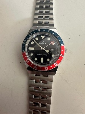 Timex Q Timex Quartz Black Dial Men s Watch TW2V38000- NEW, MISSING CLASP,