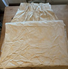 2 Sets of Lined Patterned Cream Curtains for Living Room