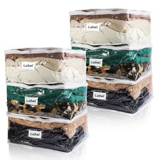 Clear Zippered Plastic Clothes Storage Bags, 6 18 X 15 X 9 Inch, White