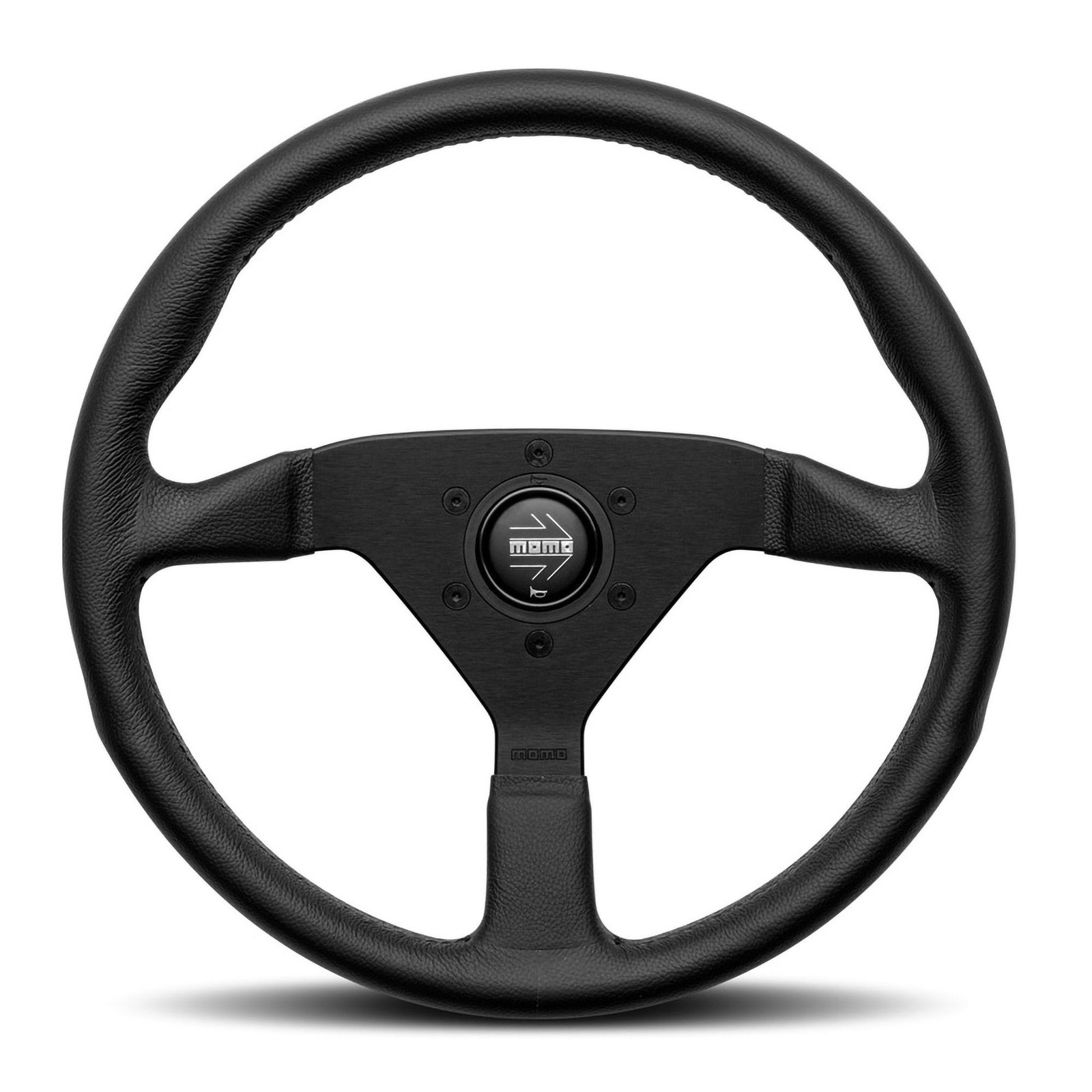 Momo Montecarlo Steering Wheel - 350mm Diameter, Black Leather, 40mm Dish