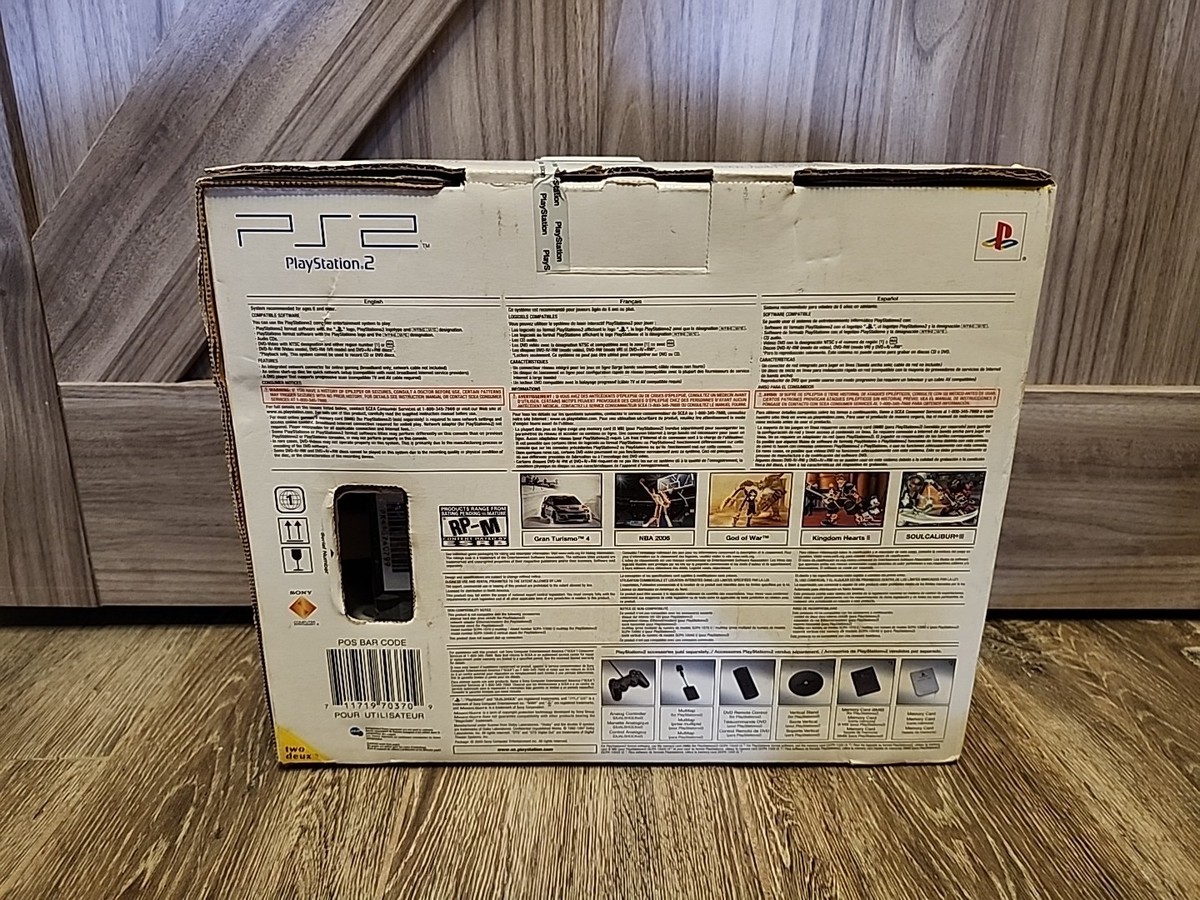 Sony PlayStation 2 PS2 Slim Charcoal Black Console SCPH-75001CB