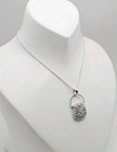 FAS Sterling Silver Pink & White CZ Purse Pendant Necklace 18" — photo 4