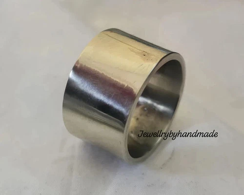 Heavy Solid 925 Sterling Silver Wide Band Statement Handmade Smooth Thick Dome