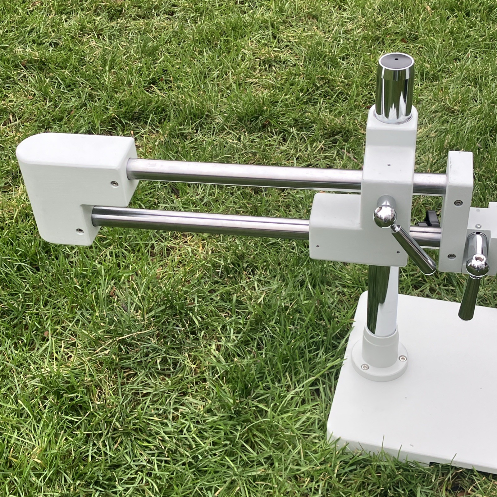 Heavy Duty Double Arm Amscope Stereo Microscope Boom Stand 76mm - 20 LB Base