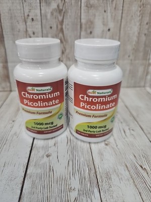 2 Bottles!!  Best Naturals Chromium Picolinate 1000 mcg 120 Tablets 09/27