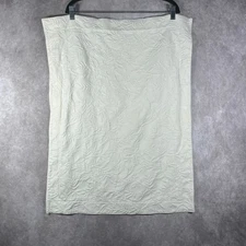 Vintage Ralph Lauren Matelassé Fern Leaf Euro Pillow Sham Ivory Floral Cotton