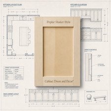 Replacement Cabinet Doors, Poplar Shaker Style 12.00 sq. ft
