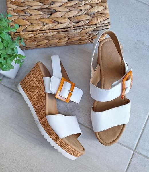Women Gabor Heels White Leather 41