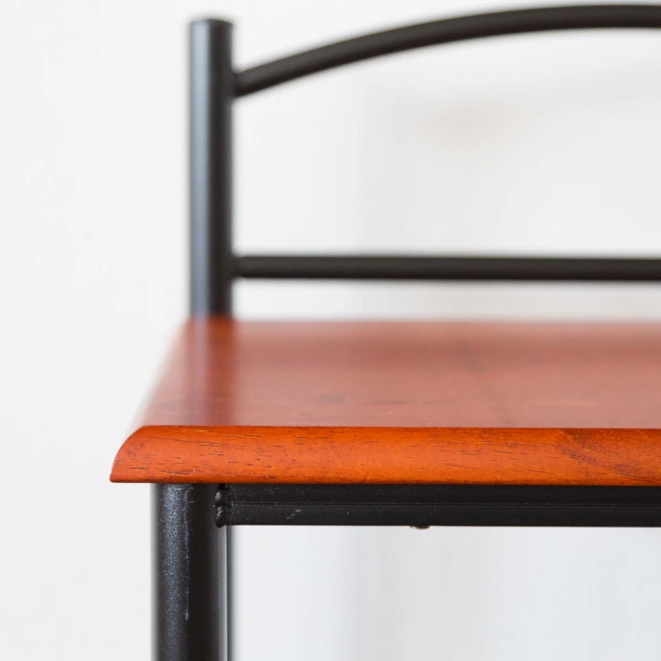 Table de chevet nuit meuble rangement en métal bois noir vintage lit Homestyle4u - Photo 4/4