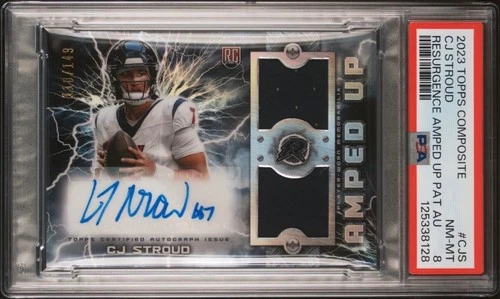 2023 TOPPS COMPOSITE RESURGENCE AMPED UP PATCH AUTOS #CJS CJ STROUD /149 PSA 8