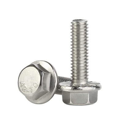 M5 X 20Mm Flanged Hex Head Bolts Flange Hexagon Screws, Stainless Steel A2, DIN 