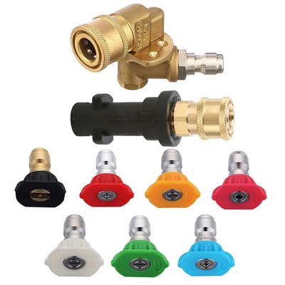 #ad Professional Pressure Washing Adapter Kit 1 4quot; Quick Connector Nozzle Tips 5 $34.34