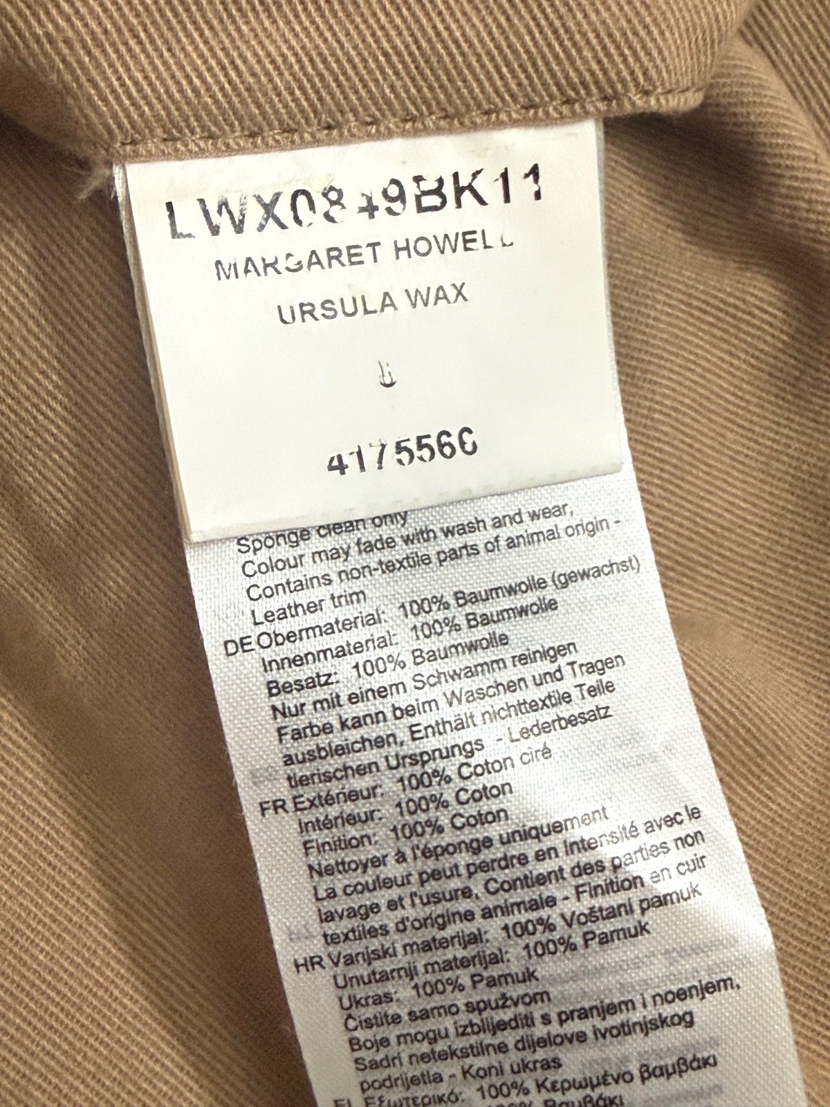 Barbour x Margaret Howell Ursula Wax Jacket Black Made in England UK 8 Hooded image 8