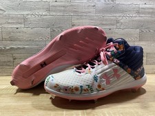 Under Armour Mothers Day Baseball Cleats Pink Flowers Mens Size 13