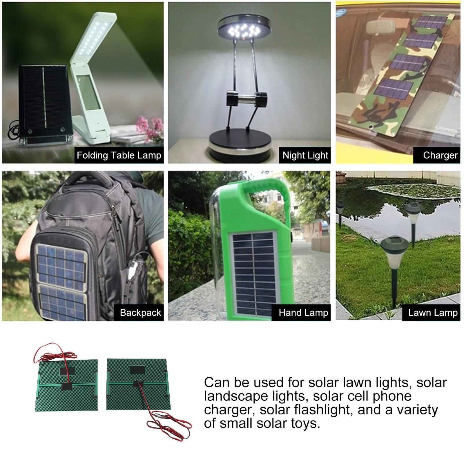 2pcs DC5V 500mA Solar Panel Cell Power Module Polycrystalline Silicon Solar