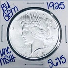 1925 BU UNCIRCULATED SILVER PEACE DOLLAR AUTHENTIC U.S. MINT FREE SHIPPING 5675