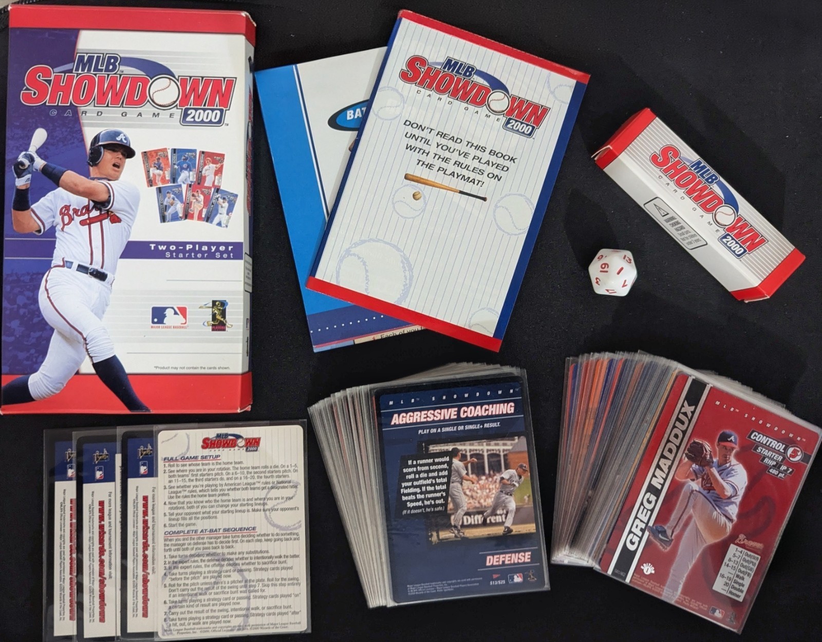 2000 MLB SHOWDOWN TWO-PLAYER STARTER SET COMPLETE GREG MADDUX 1ST EDITION FOIL