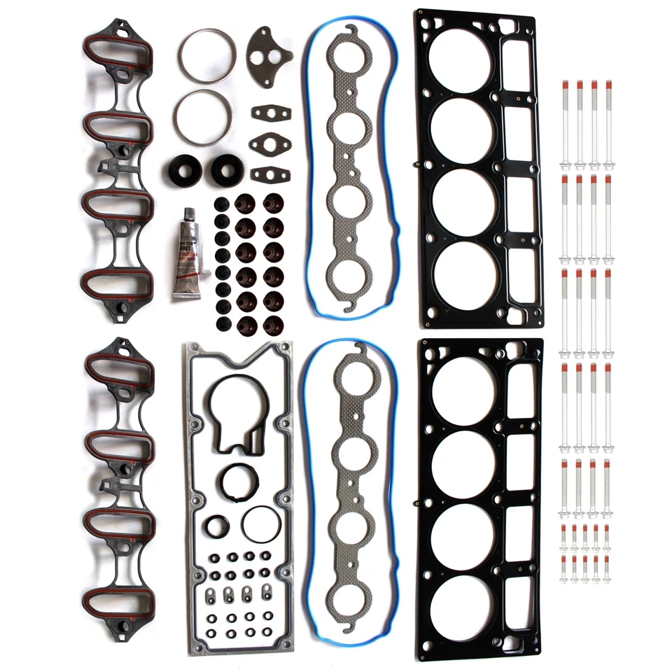 Juego de juntas de culata pernos de culata aptos para Chevrolet Silverado 1500 HD 2001-2003 6,0 L Foto 2 de 4