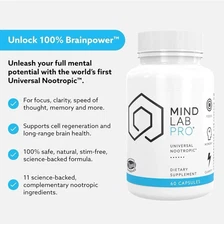 Mind Lab Pro Universal Nootropic Dietary Supplement 60 Caps- AUTHENTIC EXP 12/27