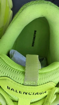 New Balenciaga Mens Destroyed Track 3 Neon Yellow Sneakers