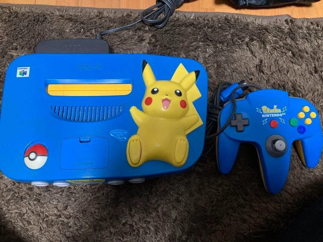 N64 Pikachu Blue & Yellow Console Nintendo 64 Retro Game Pokemon Limited