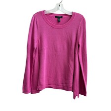 Lauren Ralph Lauren Pink Cotton Crew Neck Knit Sweater Womens Large L