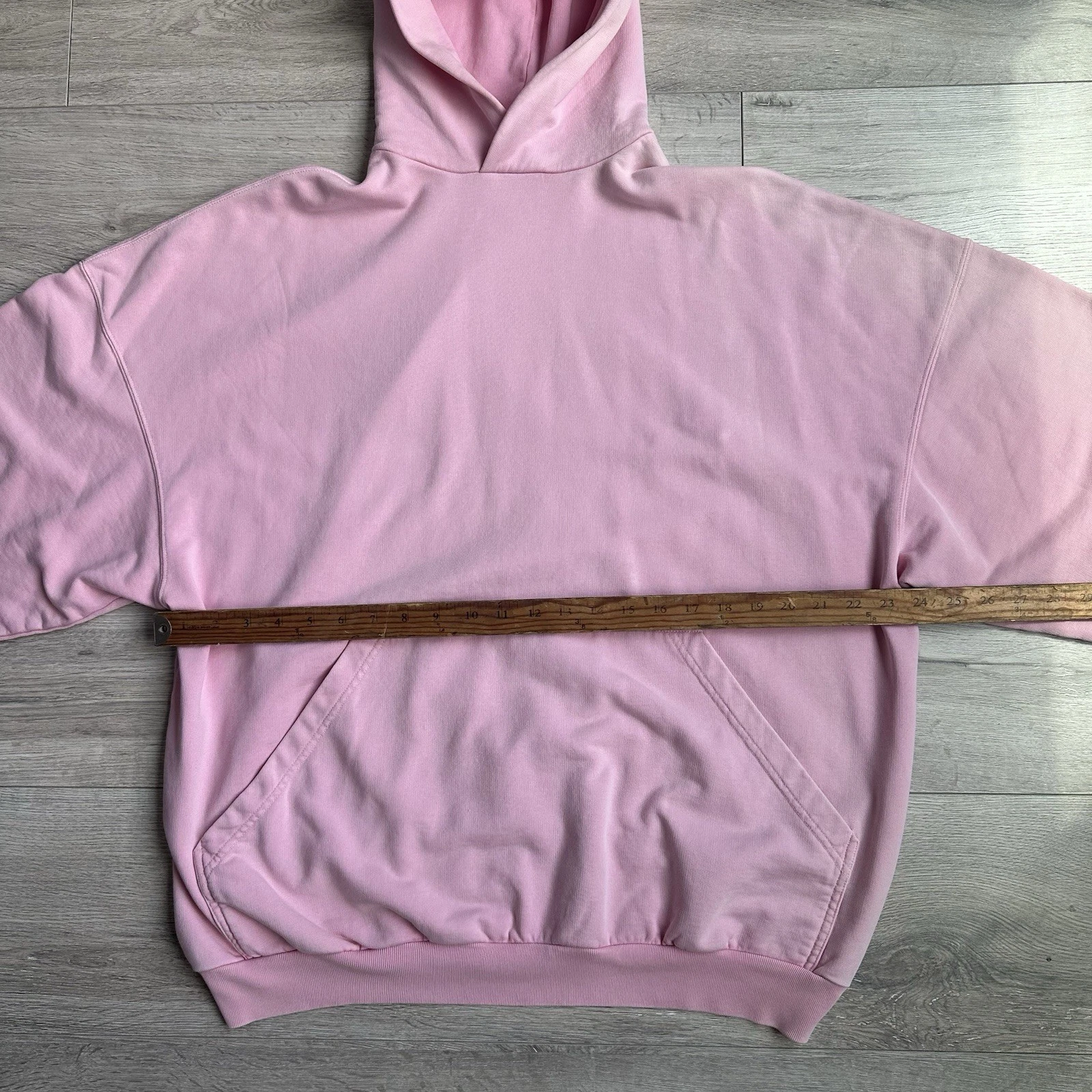 BALENCIAGA Felpa con Cappuccio Rosa Strass Unisex Media Autentica (Adatta XL) Oversize