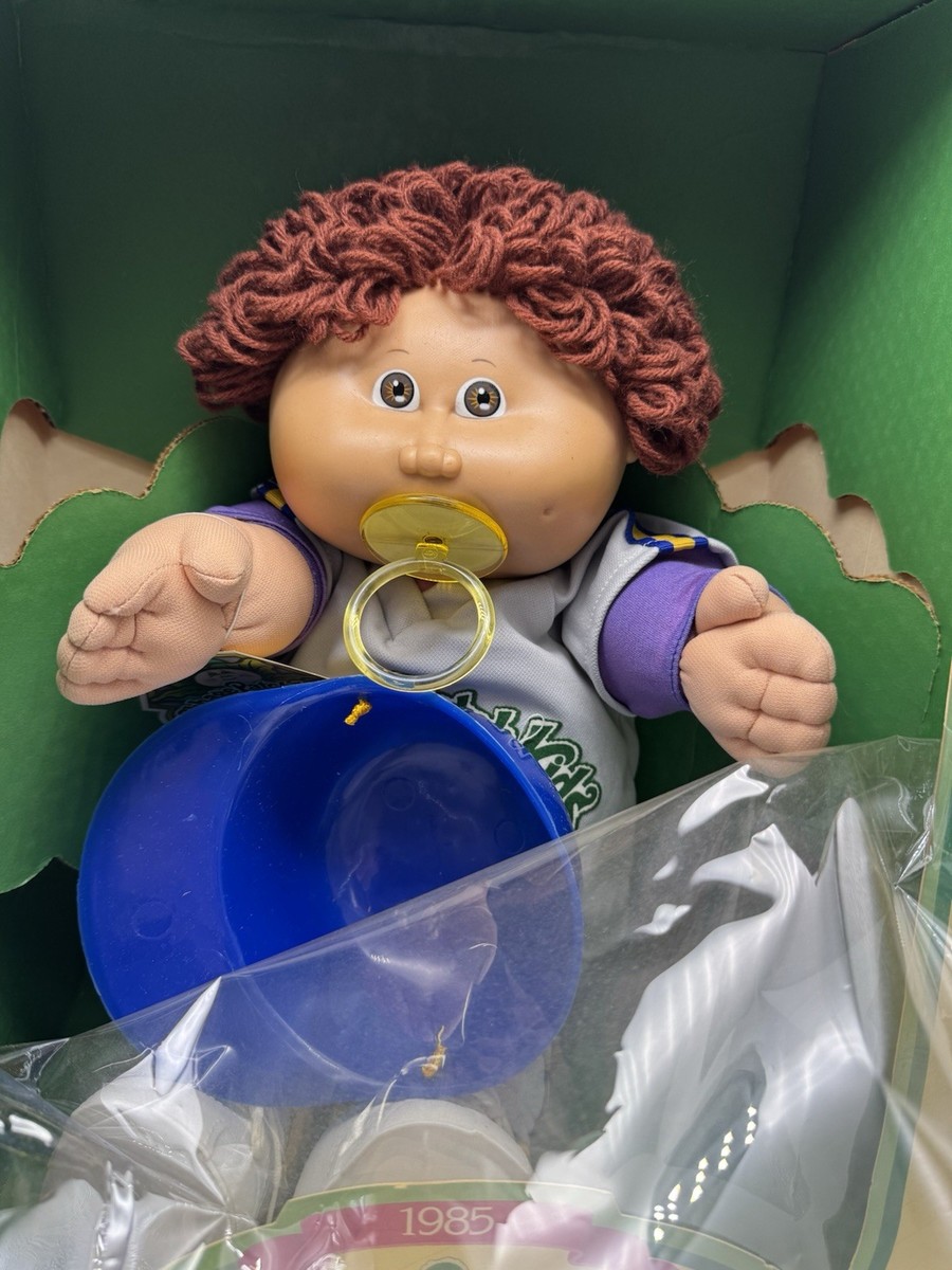 Vintage Cabbage Patch Kids 1985 Brown Hair Brown Eyes Boy Baseball Doll Baby