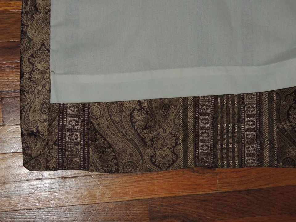 1 Croscill Tangier Paisley Damask Curtain Panel Gold Brown Lined 40x86 Weighted - Image 4 of 4