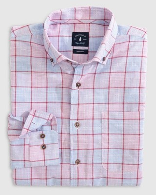 johnnie-O Hoser Top Shelf Button Up Shirt Taffy Size XXL