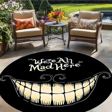 - We Are All Crazy Pattern Area Mat,Round Washable Large Size Mat,Perfect for Be