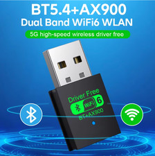 AX900 USB 2in1 WiFi 6 Bluetooth 5.3 Adapter Dongle 2,4G & 5GHz Dual Band WLAN