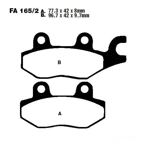Bremsbelag BremsbeläGe EBC FA165 2TT Hinten MZ MUZ ATV 175 VRT Bj. 2005-2006-image
