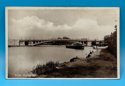 Reading Bridge RPPC Postcard England UK River Thames Abbey Series Vintage