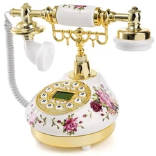 Cedilis Retro Vintage Landline Phone, Antique Ceramic Telephone with LCD, Old...
