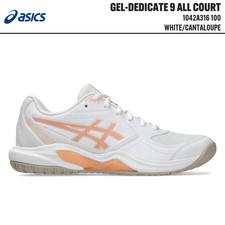 ASICS GEL-DEDICATE 9 ALL COURT 1042A316 100 White Cantaloupe Tennis Shoes