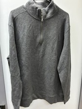 NWT Banana Republic Black Graphite Quarter Zip Sweater Size XL