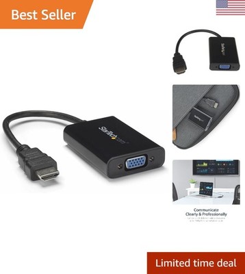 Lightweight HDMI to VGA Adapter - Includes Audio Port for Easy Presentations