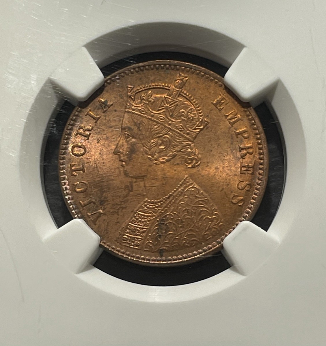 India (British) 1889(C) 1/4 Anna Coin: NGC MS64RB-TK9602915 | eBay