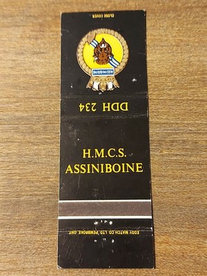 Vtg. H.M.C.S. Assiniboine, DDH 234 Matchcover (E17)