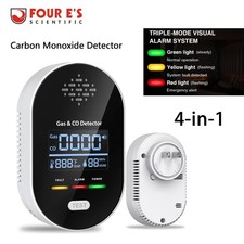 4-in-1 Carbon Monoxide Detector Warning Alarm Sensor LED Digital Gas Detector US