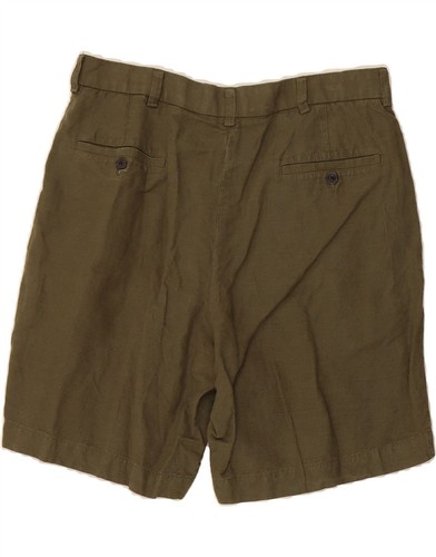 BROOKS BROTHERS Mens Chino Shorts W35 Large Khaki Linen AP06 - Picture 2 of 3