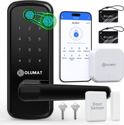 Smart Door Lock w/ Handle, Keypad, Fingerprint & WiFi Gateway 50% OFF