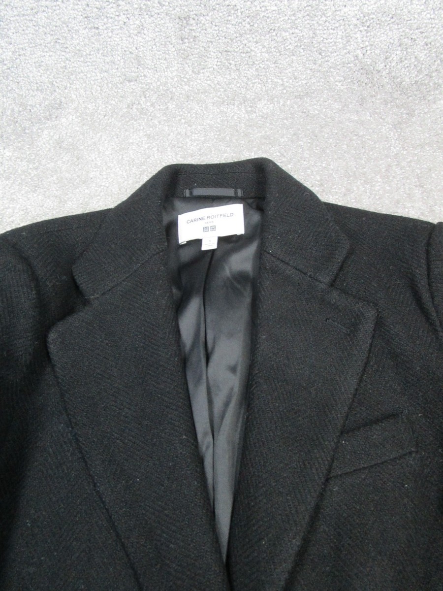 Carine Roitfeld Uniqlo Sports Coat Womens Small Black Wool Blazer