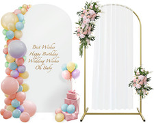 Wedding Arch Backdrop Stand with Cover 5ft, Metal Arch Stand and Cover Set