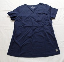 Butter Soft Women's Short Sleeve 2 Pocket V Neck Scrub Top EJ3 Navy Small NWT